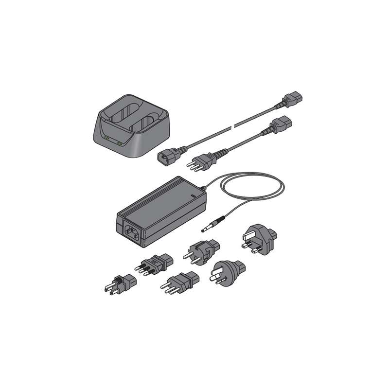 External Dual Bay Charger with Power Adapter, Connectors